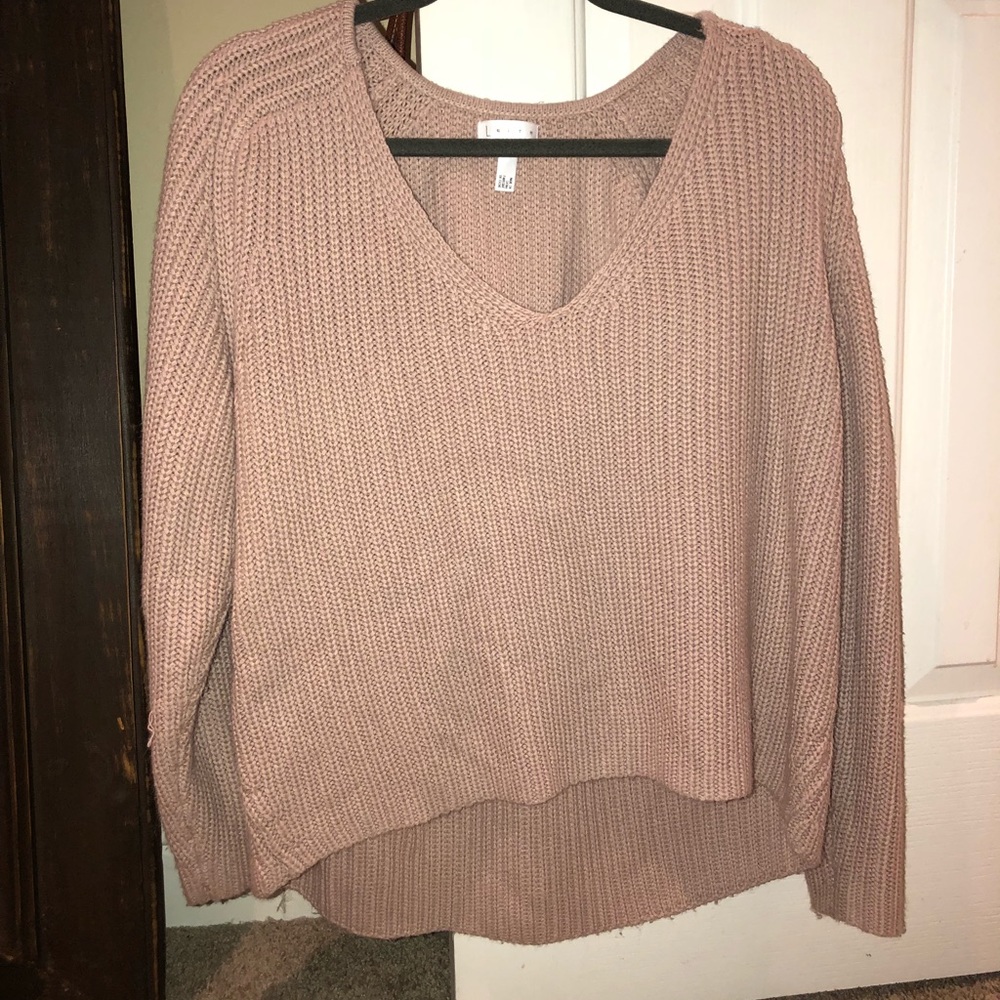 Leith Pink V neck sweater